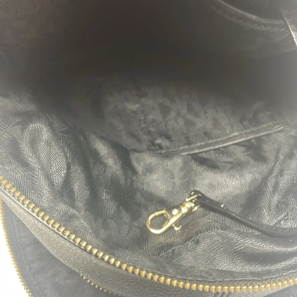 MICHAEL KORS Black Pebbled Leather Small Rhea Backpack - Picture 10 of 11